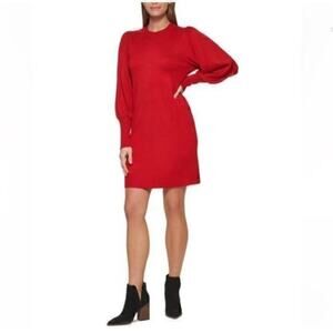 VINCE CAMUTO red sweater long sleeve dress small